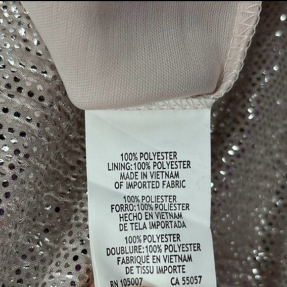 Marina Blouson Sleeve Metallic Dress in Champagne Women’s Size 18W - Picture 12 of 14